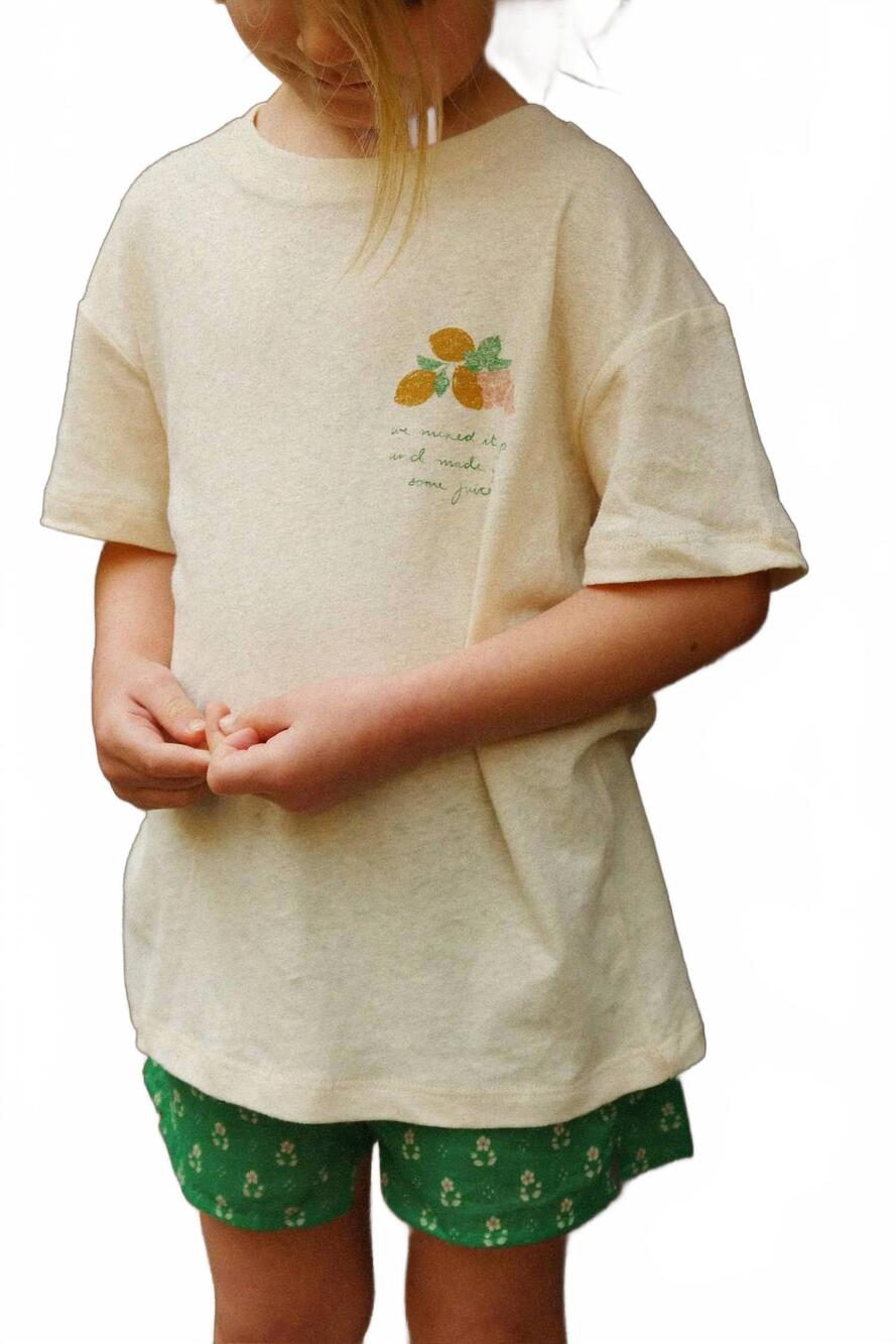 NEW KONGES SLØJD kid's era short sleeve tee in buttercream